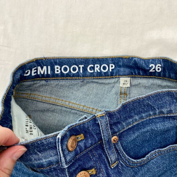 J Crew Boot Crop High Rise Button Fly Jeans Blue Denim Billie Womens 26 - Picture 7 of 12
